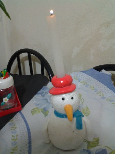 castiçal boneco de neve